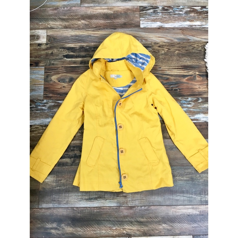 Boden Yellow Raincoat with Detachable Hood